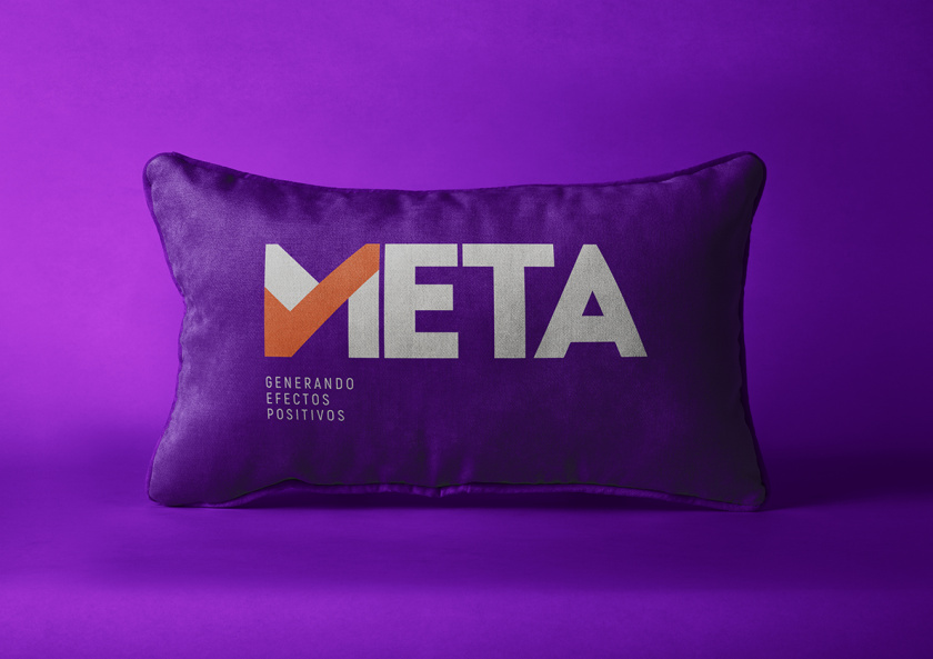 Meta品牌vi設計，充滿激情的橙色與紫色配色