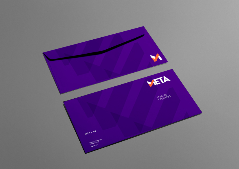Meta品牌vi設計，充滿激情的橙色與紫色配色