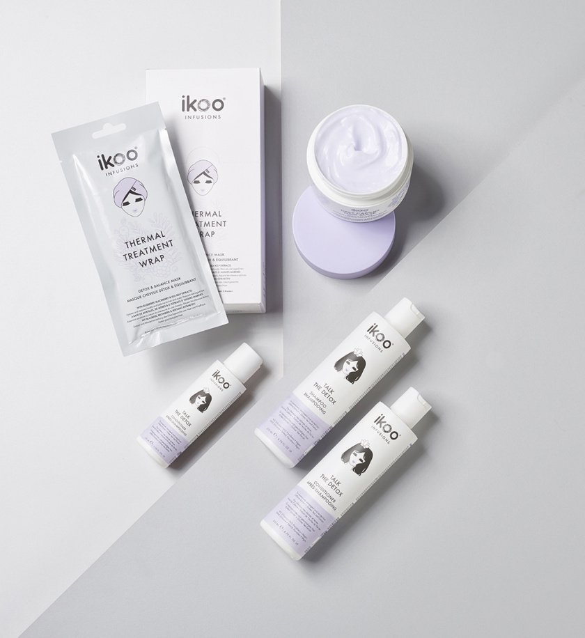 ikoo 頭發護理護發產品包裝設計,一個女性頭部的插畫成為包裝的亮點 ikoo 頭發護理護發產品包裝設計,一個女性頭部的插畫成為包裝的亮點