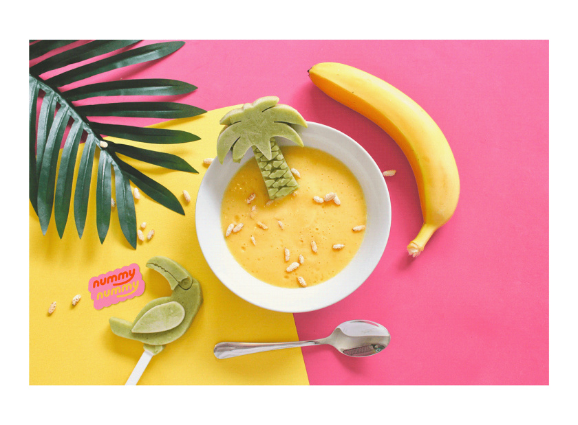 Nummy云端廚房外賣美食品牌logo設計與形象vi設計，源自字母n的識別符號