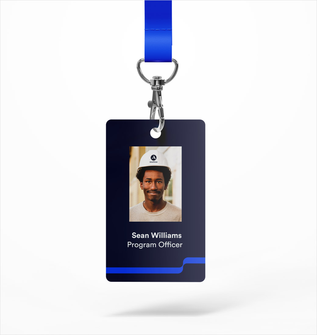 AmeriCorps 美國國家社區服務公司品牌logo設計與vi設計，字母A+美國國旗