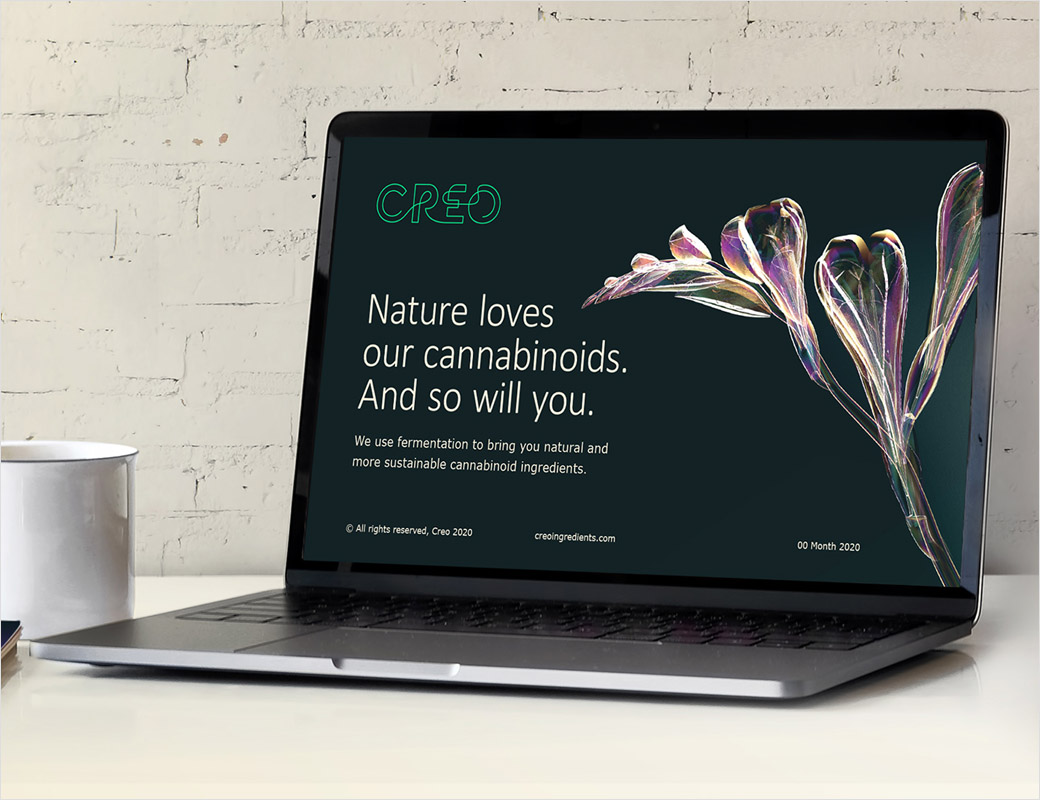 大麻成分健康品牌Creo線條logo設計、圖標設計與主形象畫面設計