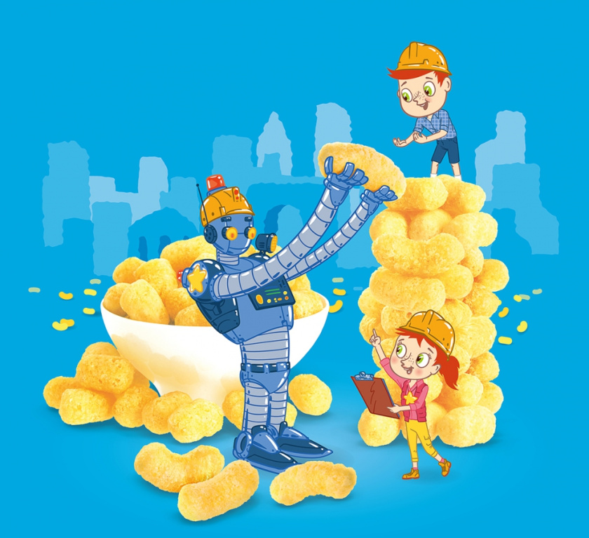 Ukhtyshek兒童休閑食品包裝設計，一起探索世界的男孩女孩插畫設計