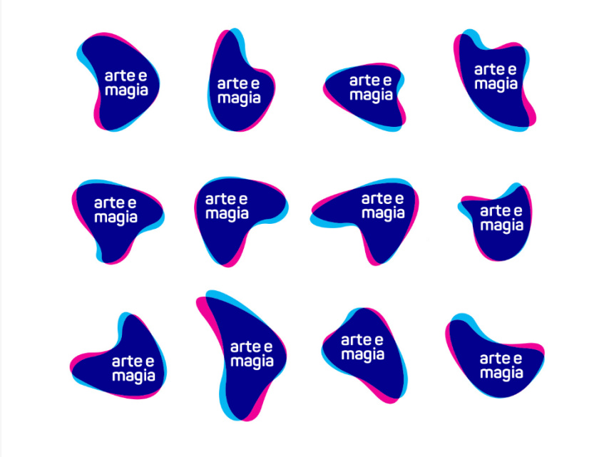 Arte e Magia兒童青少年舞蹈教育機構(gòu)品牌vi視覺形象設(shè)計，彎曲漸變色塊的疊加