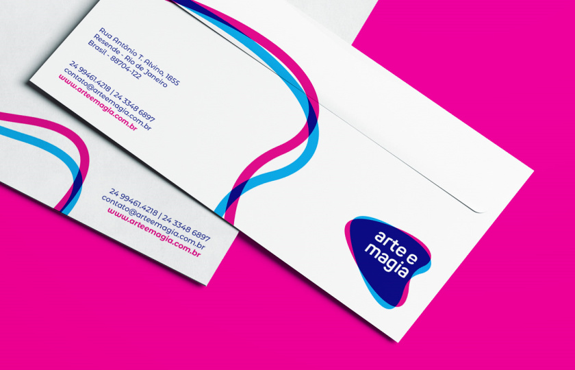 Arte e Magia兒童青少年舞蹈教育機構(gòu)品牌vi視覺形象設(shè)計，彎曲漸變色塊的疊加