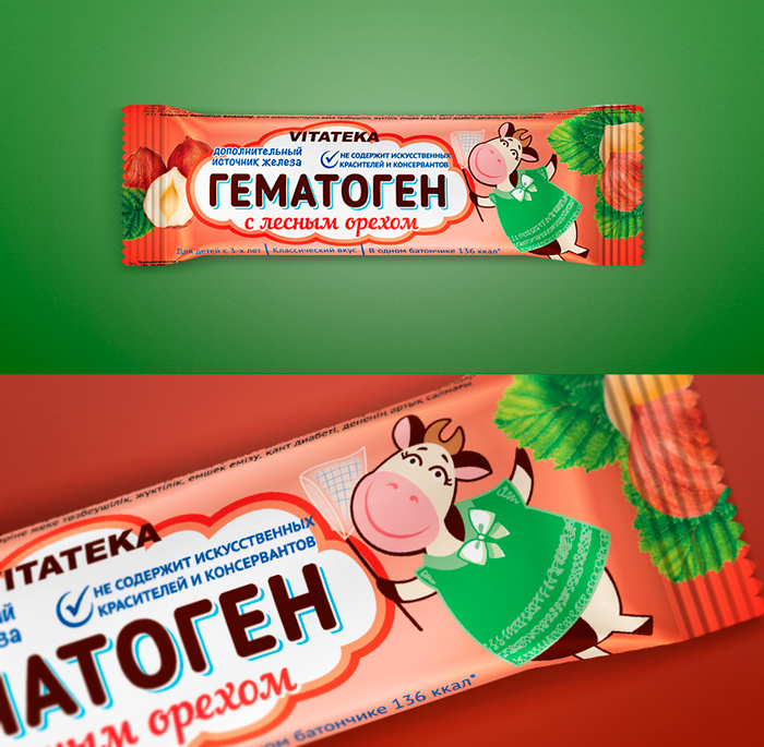 HEMATOGENUM 牛奶糖巧克力包裝設(shè)計(jì)，擬人化奶牛插畫(huà)設(shè)計(jì)