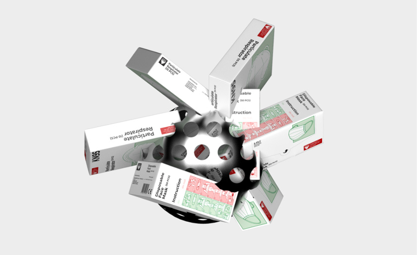 3-PLY KN95 口罩包裝設計