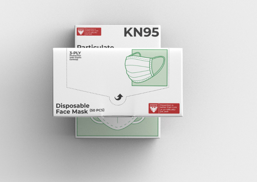 3-PLY KN95 口罩包裝設計
