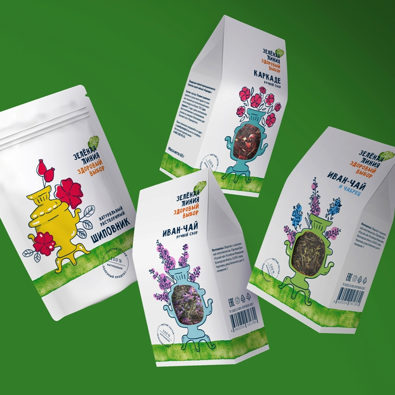 綠線健康食品乳制品鮮肉產品品牌包裝設計，手繪綠線超級視覺符號