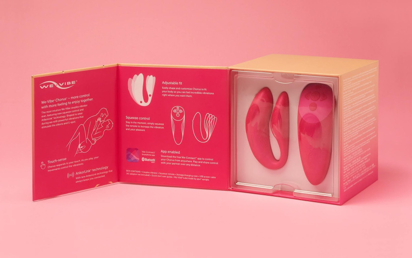 We-Vibe 情侶振動器情趣用品包裝設計，豪華金箔風格