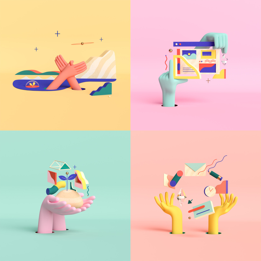 GoDaddy 域名注冊商和網站空間托管公司心形logo設計vi設計