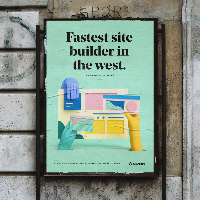 GoDaddy 域名注冊商和網站空間托管公司心形logo設計vi設計