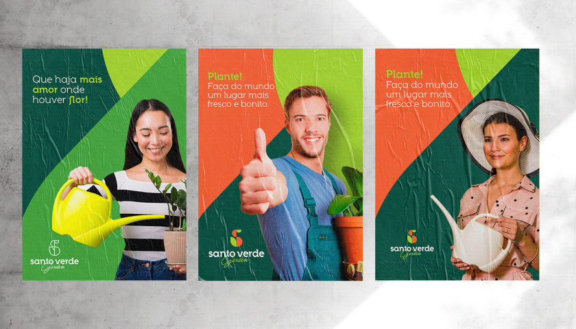 圣維德園藝鮮花綠植花園品牌形象vi視覺識別設(shè)計，多彩幾何圖形風(fēng)格