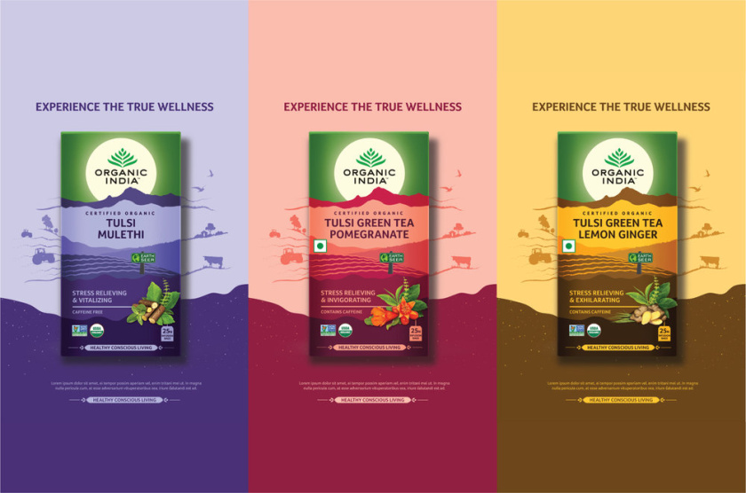 有機印度健康茶飲食品包裝設計“山脈”篇