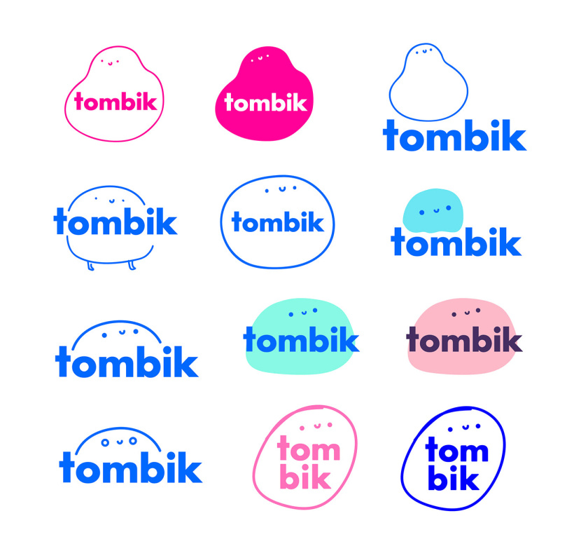 Tombik Studio創意工作室/自我品牌形象設計logo設計，卡通人偶面部形象