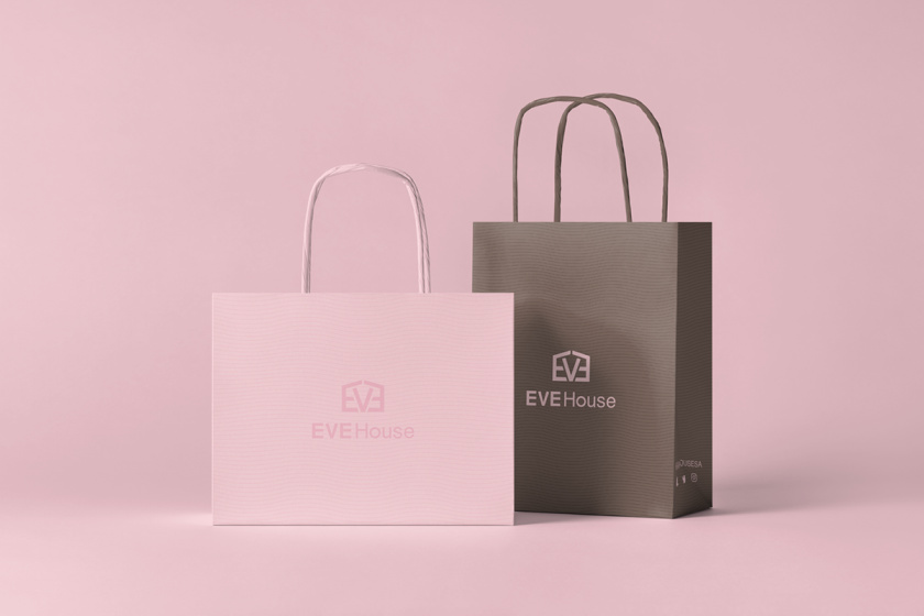 Eve House 家居用品品牌logo設(shè)計(jì)vi設(shè)計(jì)，追求設(shè)計(jì)感的女性粉色風(fēng)格