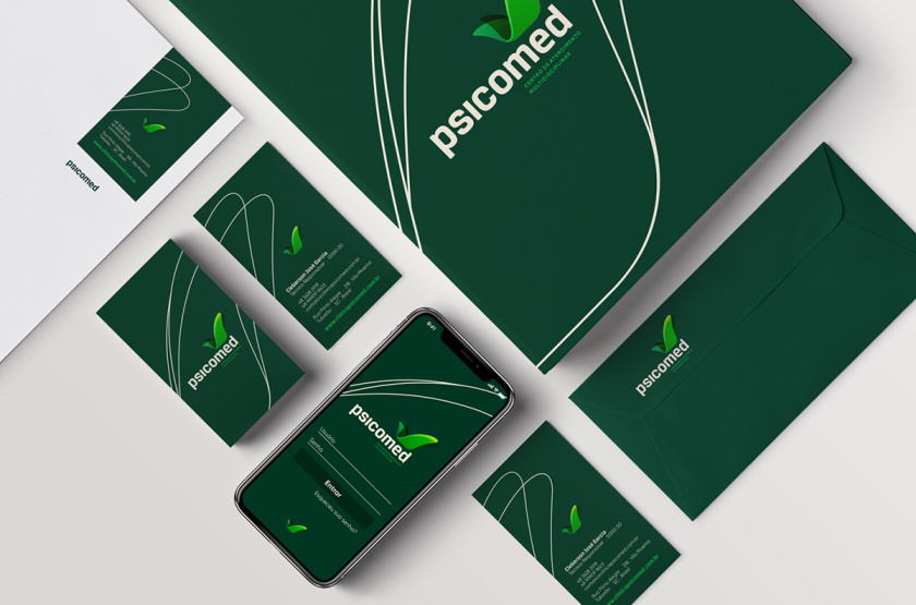 Psicomed 醫院品牌形象設計logo設計vi設計，高端與富有生命力