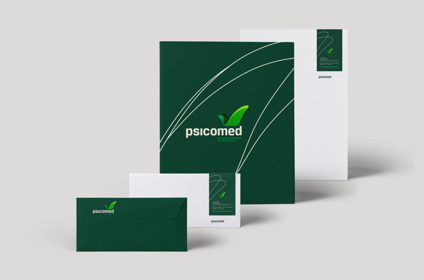 Psicomed 醫院品牌形象設計logo設計vi設計，高端與富有生命力