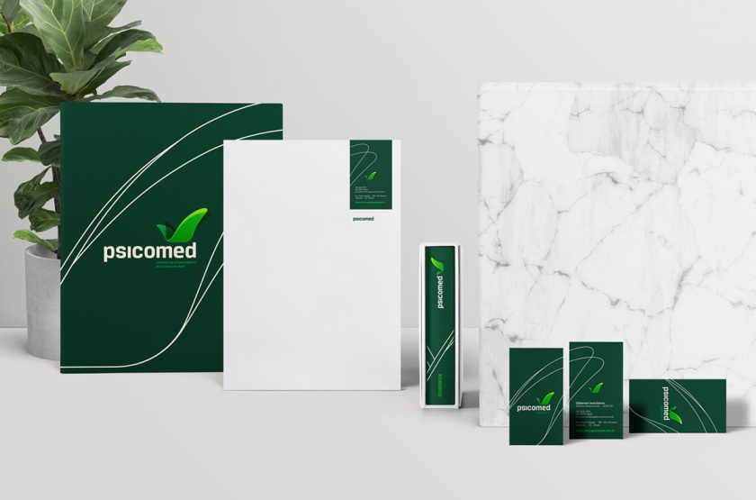 Psicomed 醫院品牌形象設計logo設計vi設計，高端與富有生命力
