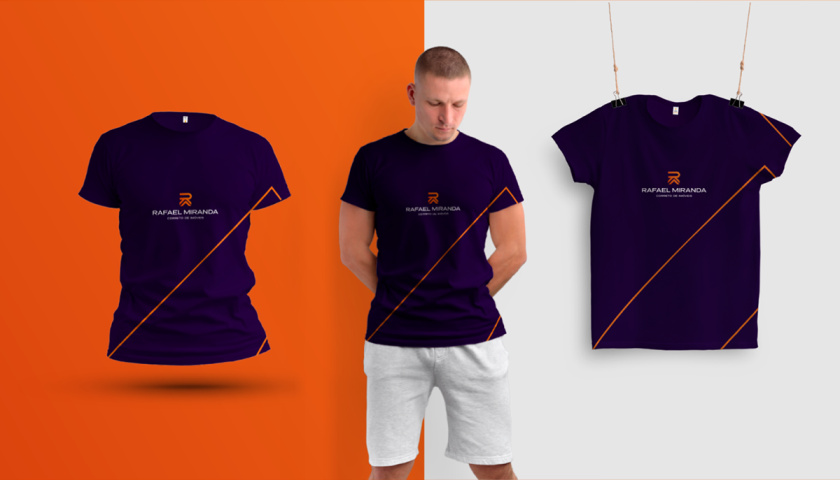 Rafael Miranda 房地產經紀公司logo設計vi設計，字母R+房子組成