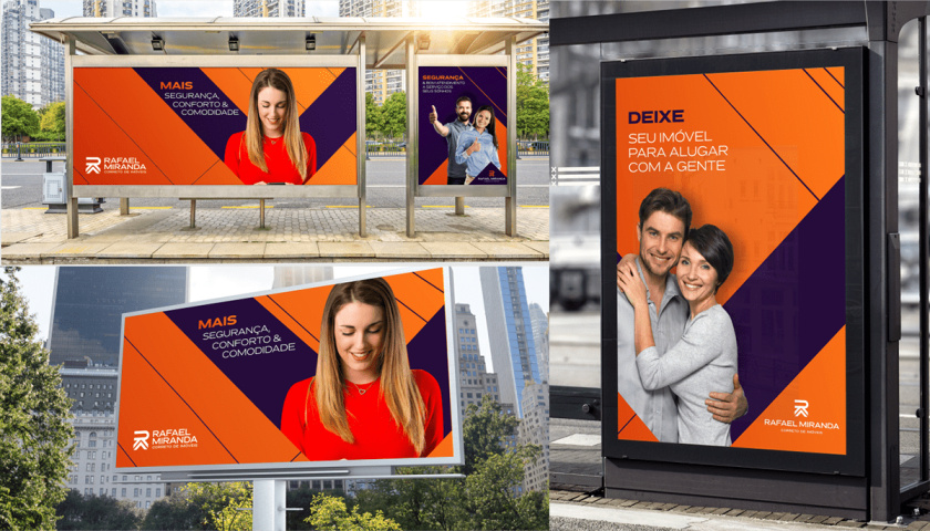 Rafael Miranda 房地產經紀公司logo設計vi設計，字母R+房子組成