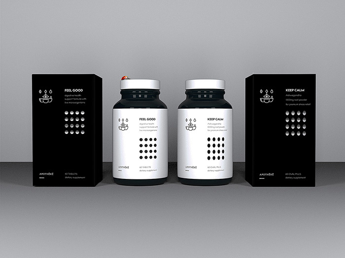 apotheca藥品包裝設計——藥品形狀排列元素