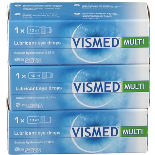 VISMED 干眼癥眼藥水包裝設計，突出眼球的水彩風格包裝