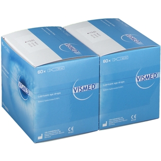 VISMED 干眼癥眼藥水包裝設計，突出眼球的水彩風格包裝