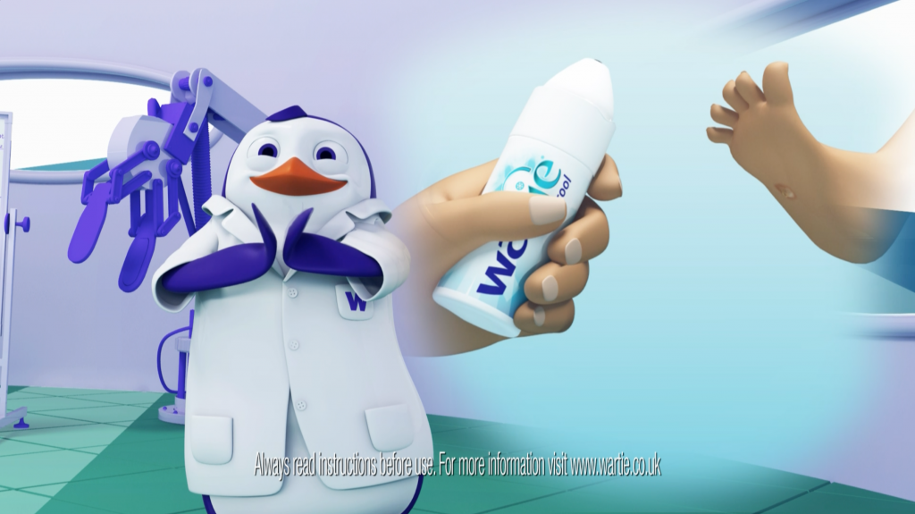 Wartie治療兒童疣皮膚病藥品TVC廣告策劃與企鵝科學(xué)家吉祥物設(shè)計(jì)