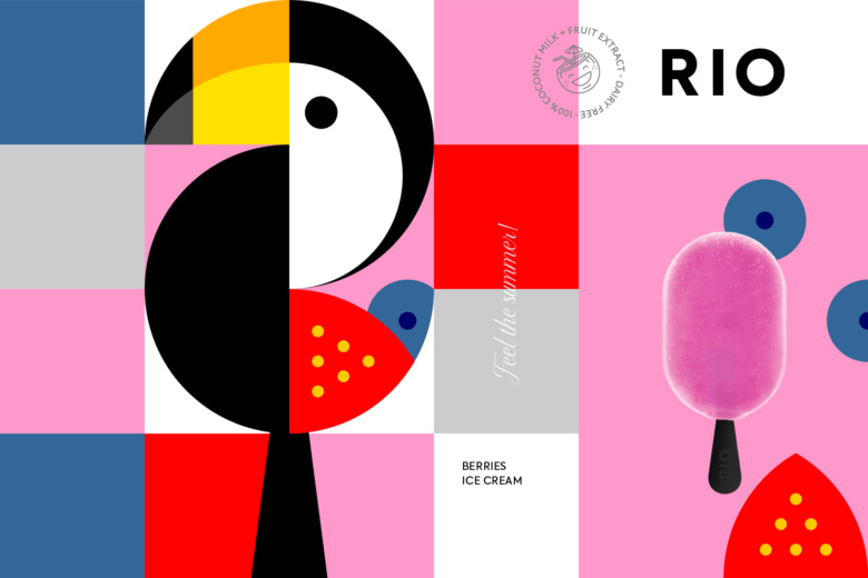 RIO冰淇淋棒冰冷飲包裝設計“巨嘴鳥插畫設計”款