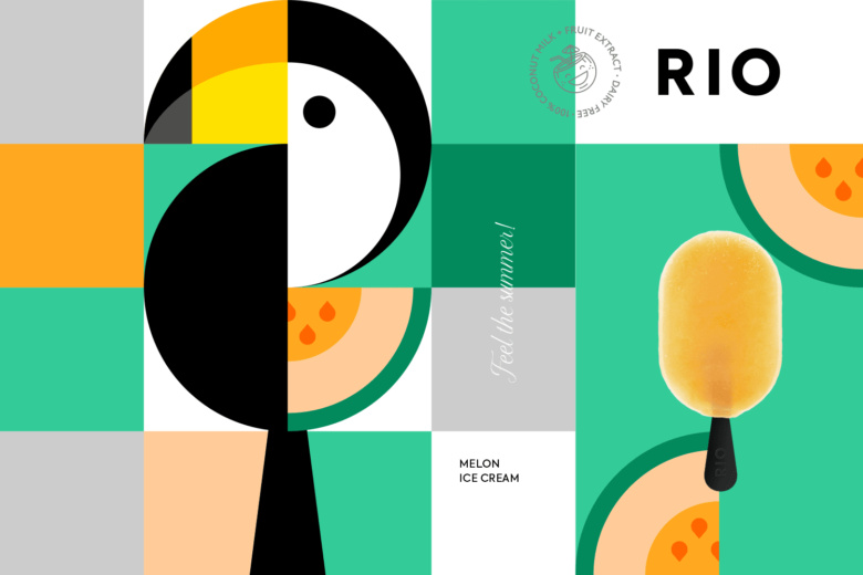 RIO冰淇淋棒冰冷飲包裝設計“巨嘴鳥插畫設計”款