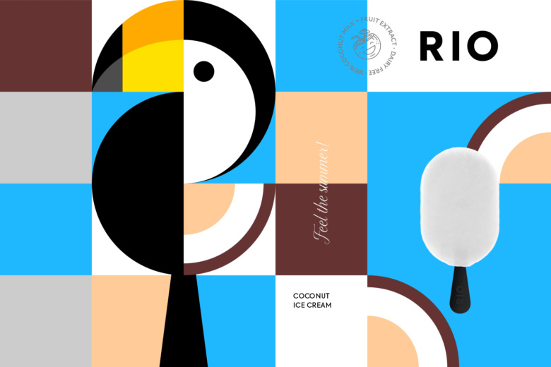 RIO冰淇淋棒冰冷飲包裝設計“巨嘴鳥插畫設計”款