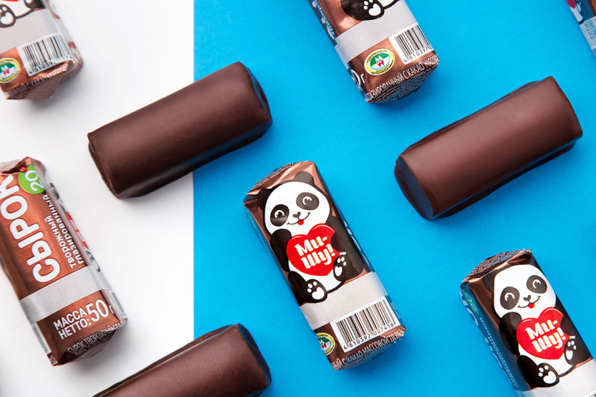 Mi-Shu 巧克力釉豆腐干包裝設計，品牌命名與熊貓插畫設計