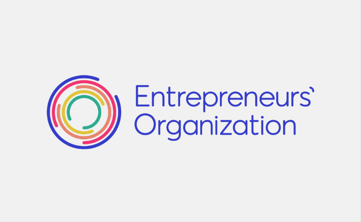 EO企業家組織協會機構logo設計與品牌視覺形象vi設計，動態風格多層圓形線條