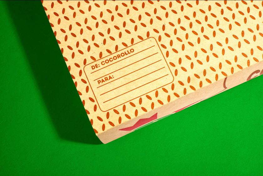 Cocorollo 雞蛋糕糕點包裝設計，一只可愛的雞插畫