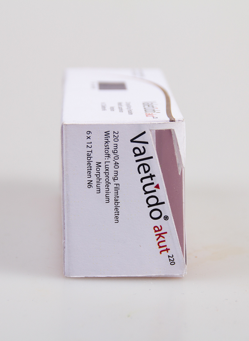 Valetudo akut 處方藥藥品包裝設計“側面v字母”