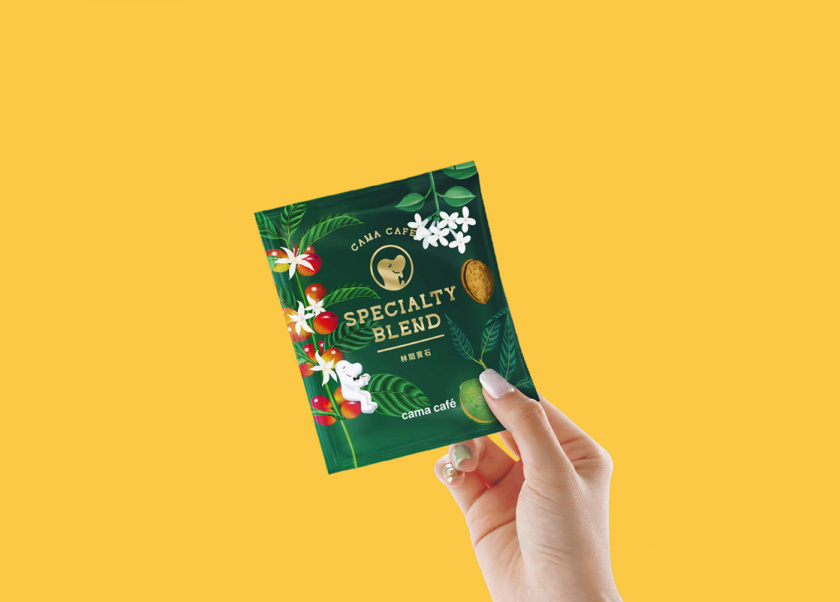 cama café 咖啡堅果中秋團圓禮盒包裝設計“植物草本花卉插畫”風格