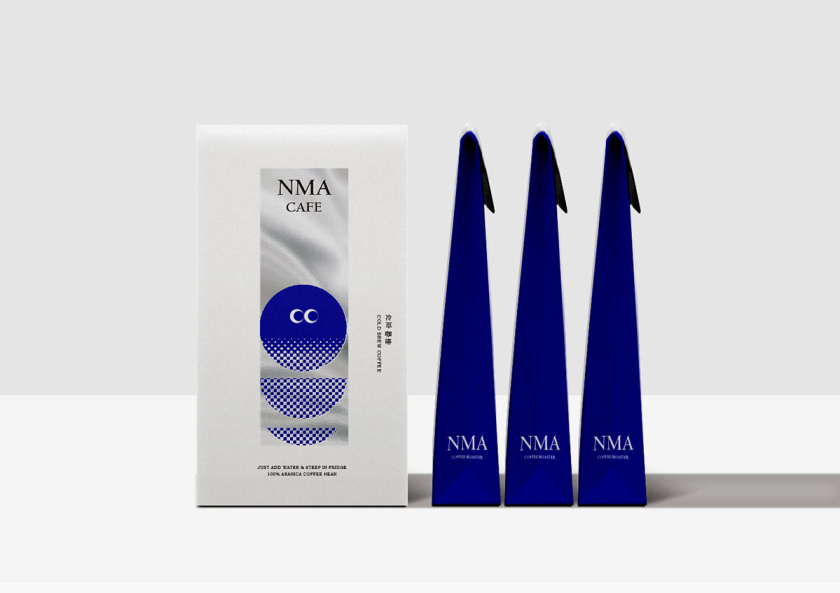 NMA CAFE 咖啡包裝設計“單色幾何元素”風格