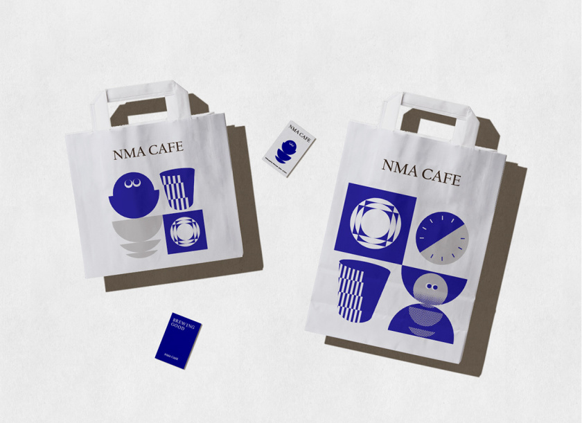 NMA CAFE 咖啡包裝設計“單色幾何元素”風格