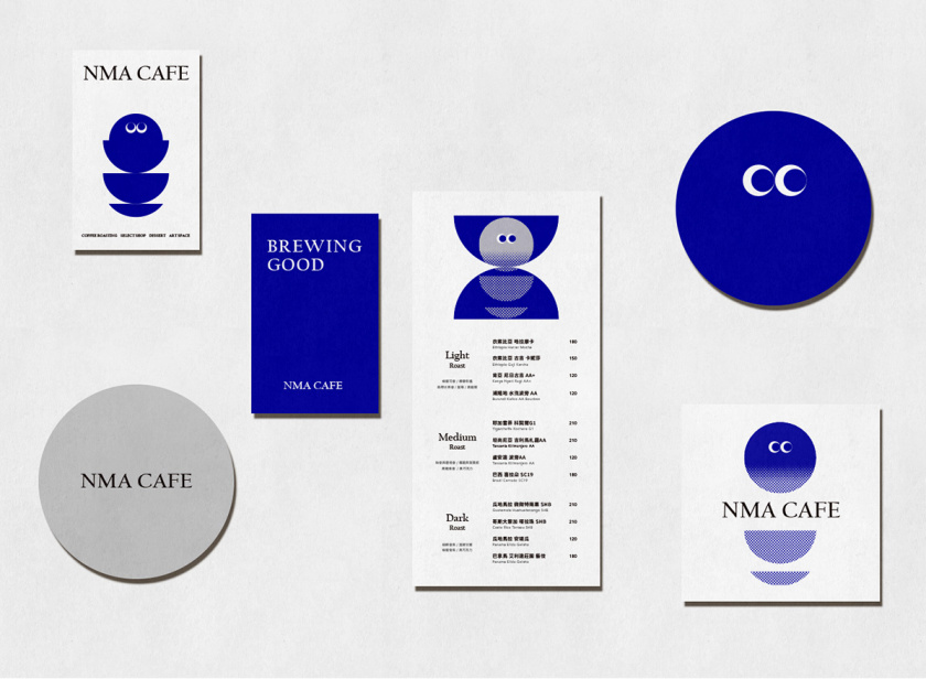 NMA CAFE 咖啡包裝設計“單色幾何元素”風格