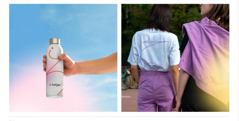 Hotjar 網站熱點工具品牌logo設計“抽象熱浪+極簡插圖品牌應用設計”