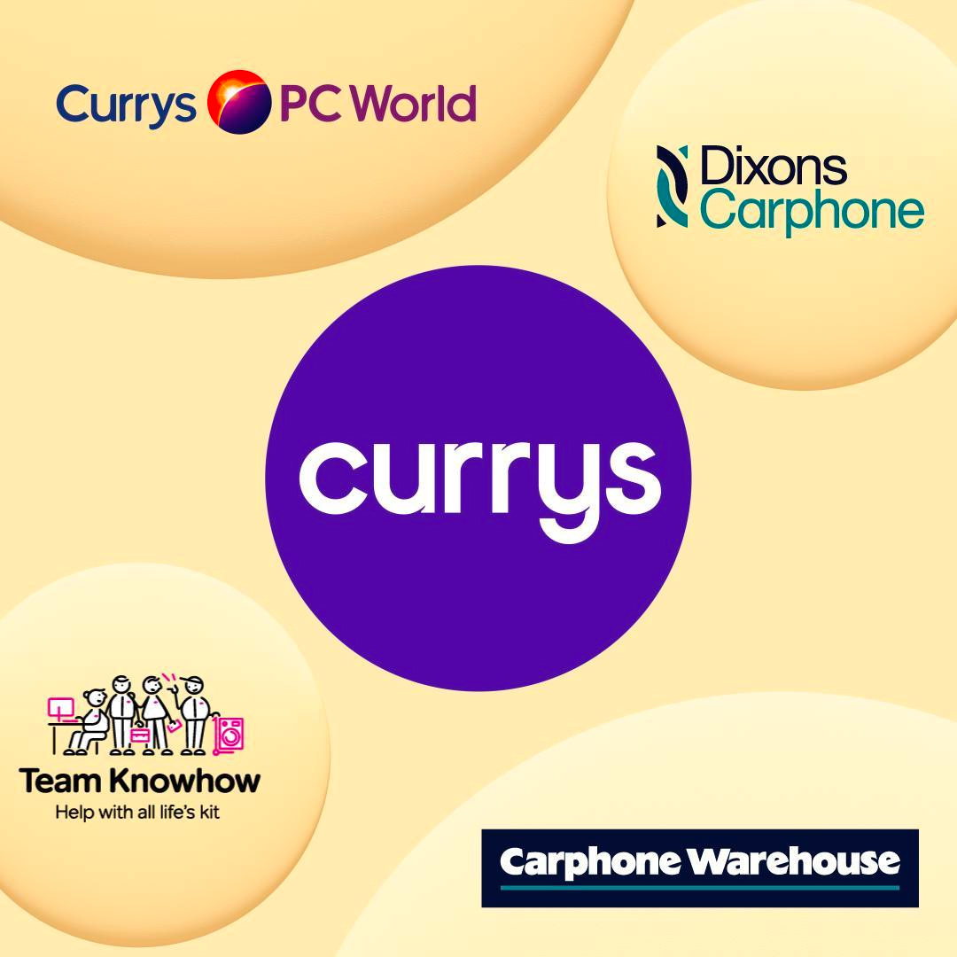 Currys 科技技術產品和服務全渠道零售商品牌logo設計vi設計“3D圓形圖形”