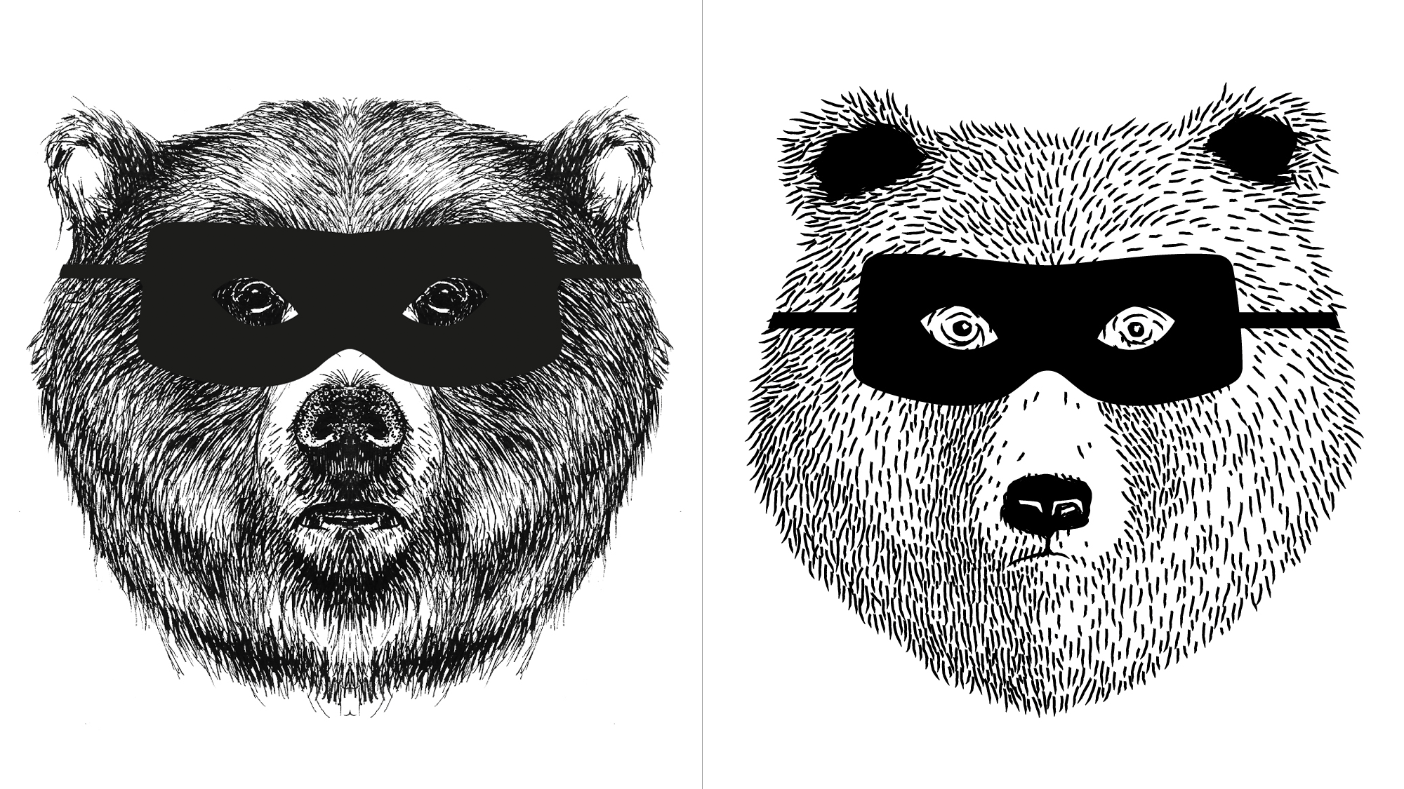 Pair of Thieves襪子內衣公司品牌更新設計-面具熊logo設計