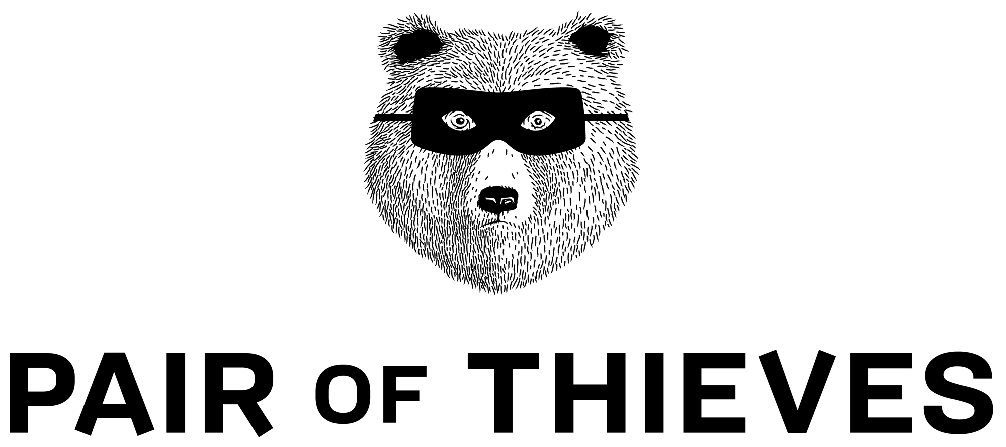 Pair of Thieves襪子內衣公司品牌更新設計-面具熊logo設計