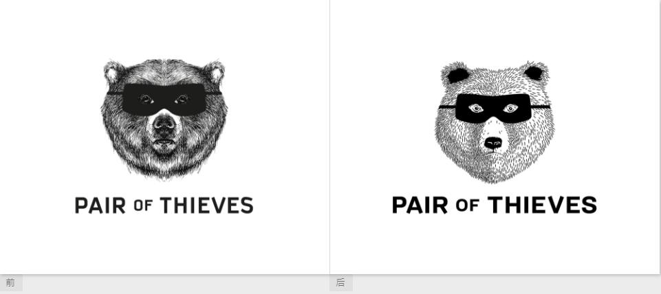Pair of Thieves襪子內衣公司品牌更新設計-面具熊logo設計
