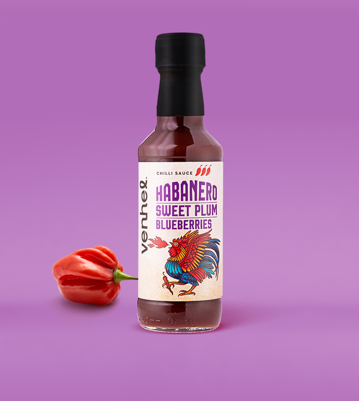VENHEL辣醬包裝設(shè)計(jì)“手繪公雞插圖”