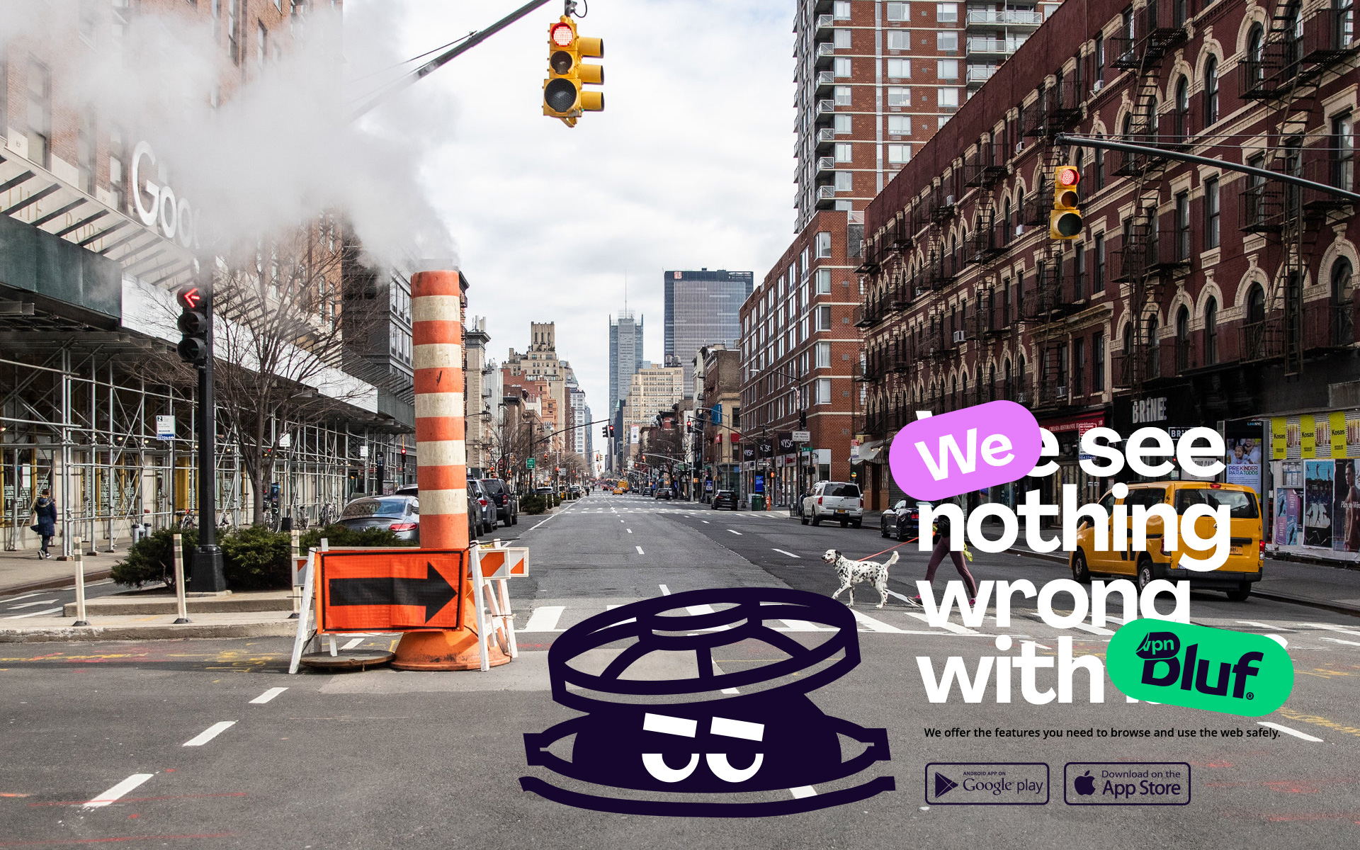 Bluf翻墻與隱私保護VPN軟件品牌設計ip卡通-廣告設計。