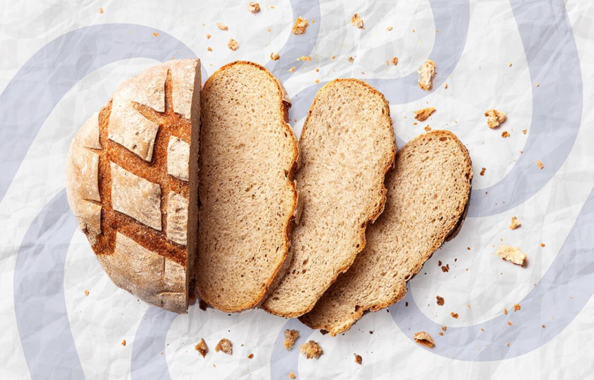 sania 烘培面包店品牌vi形象設計，寶藍色面包手繪線條輪廓圖案