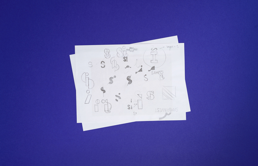 Sambrinvest 金融集團公司logo設計品牌形象vi設計，單色簡約而又藝術的風格