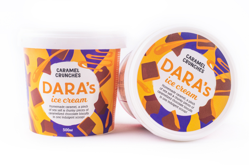 Dara全天然手工冰淇淋包裝設計“鮮艷飽滿的插畫”